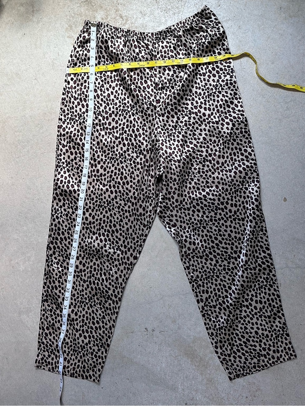 Leopard Satin Pajama Set - Brown Animal Print - Picture 11 of 13